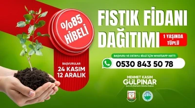 Şanlıurfa’da Çiftçilere %85 Hibeli Fıstık Fidanı Desteği